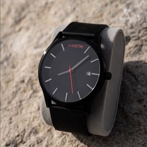 Black/Red Leather Watch